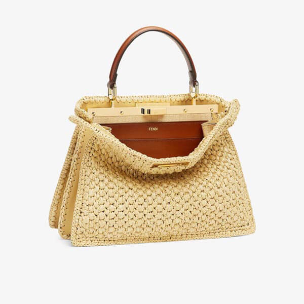 【フェンディ】PEEKABOOアイシーユー ミディアム*ストロー 8BN321AFFTF1E9P